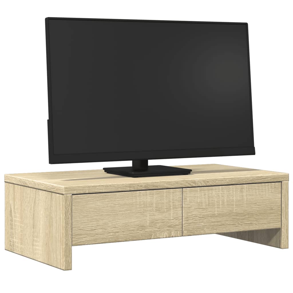 Monitor stand with drawers Sonoma oak 50x27x15 cm