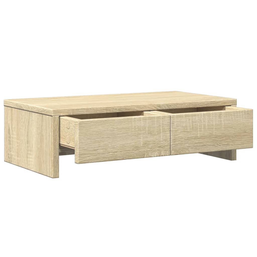 Monitor stand with drawers Sonoma oak 50x27x15 cm