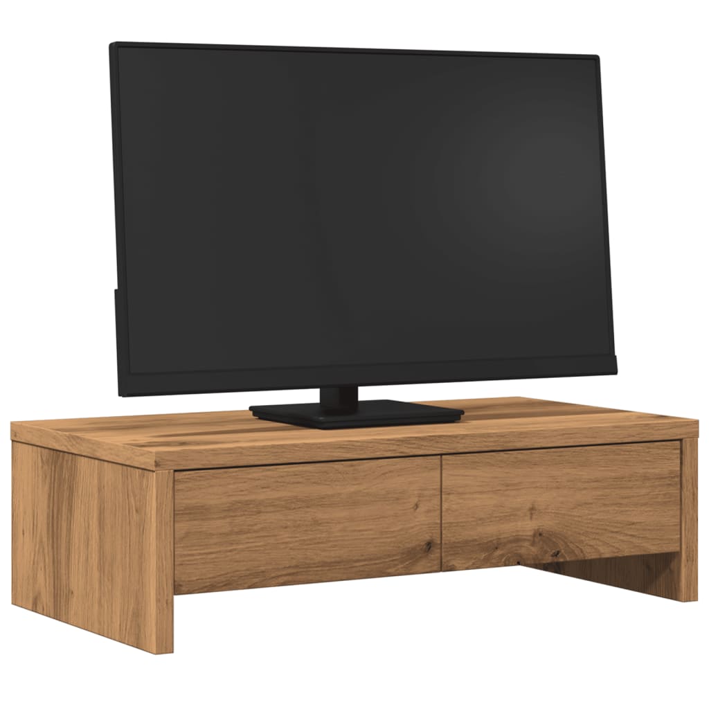 Monitor stand with drawers Artisan oak 50x27x15 cm