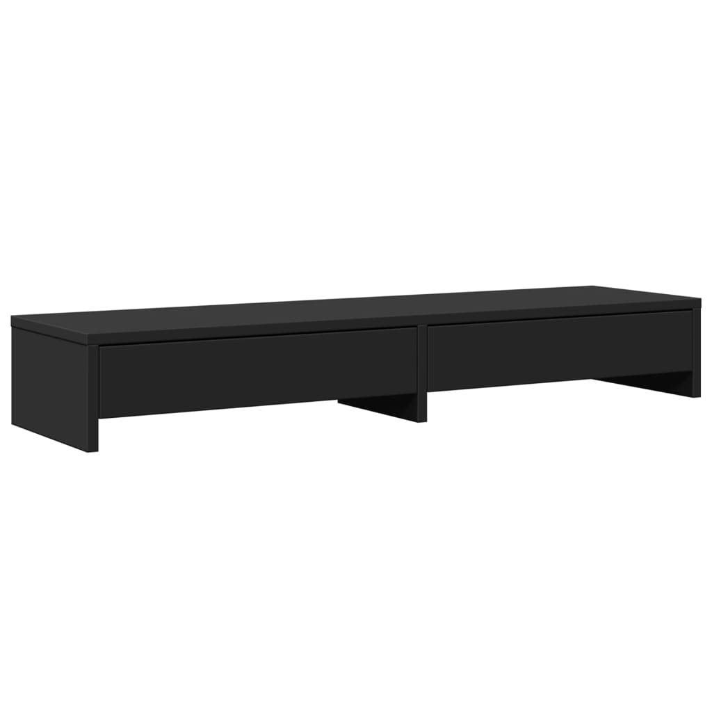 Monitorständer mit Schubladen Schwarz 100x27x15 Holzwerkstoff
