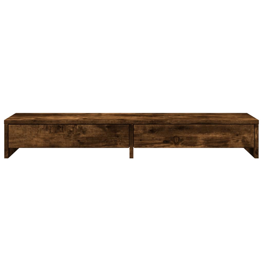 Monitor stand with drawers smoked oak 100x27x15 cm