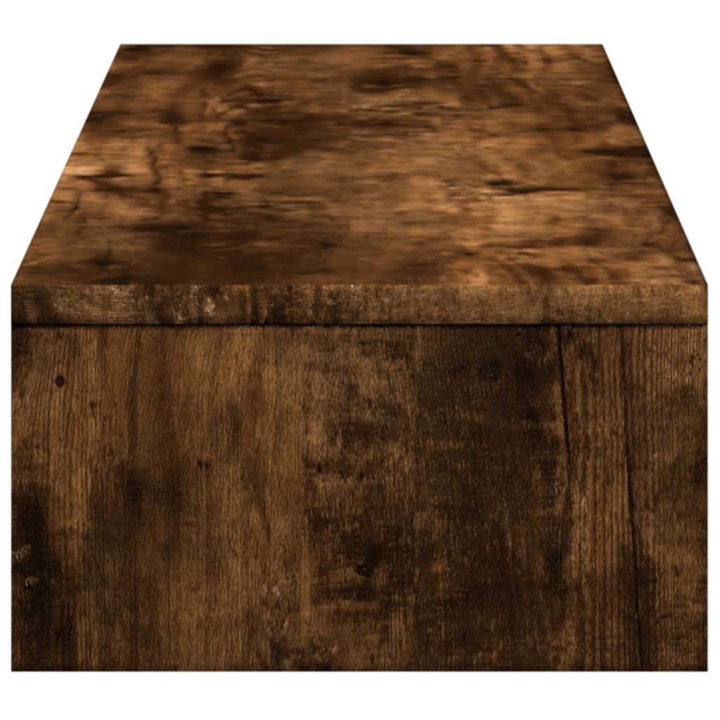 Monitor stand with drawers smoked oak 100x27x15 cm