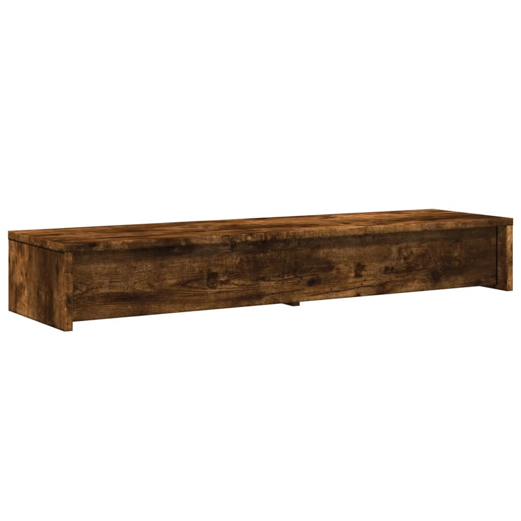 Monitor stand with drawers smoked oak 100x27x15 cm