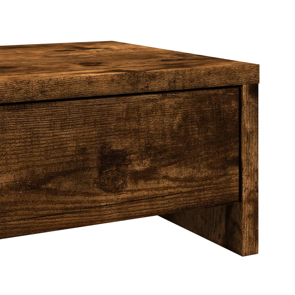 Monitor stand with drawers smoked oak 100x27x15 cm
