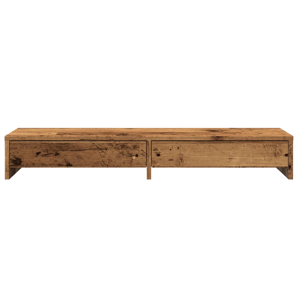 Monitorständer mit Schubladen Altholz-Optik 100x27x15 cm