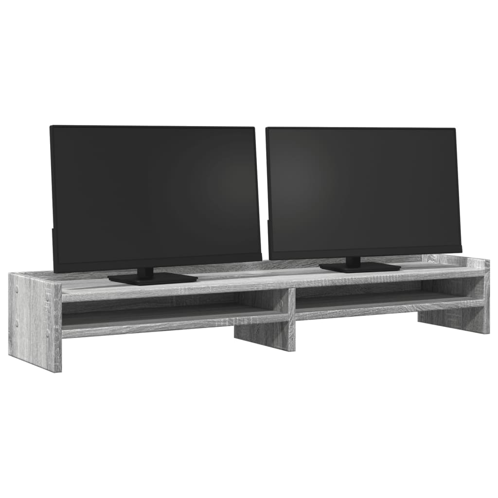 Monitorständer Grau Sonoma 100x24x16 cm Holzwerkstoff
