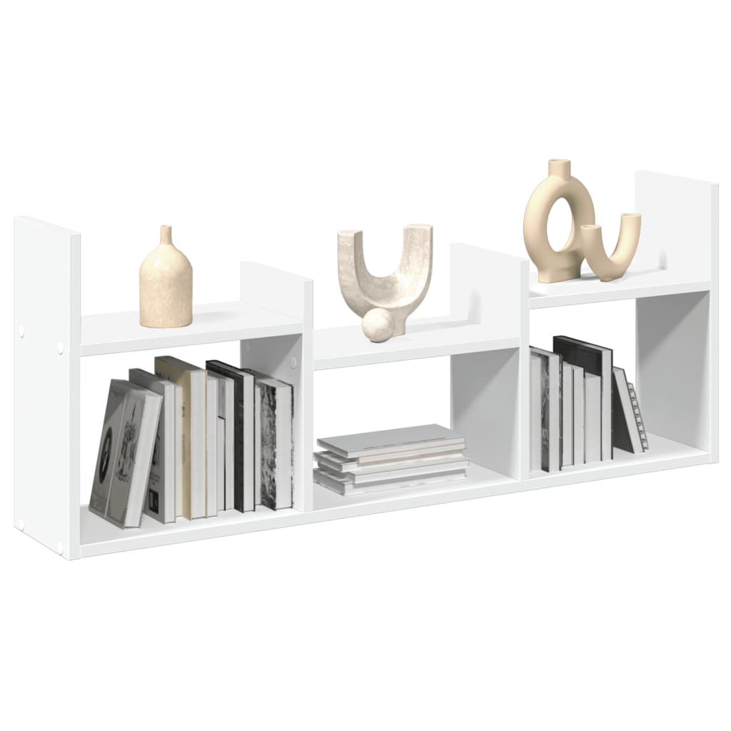 Wall Cabinet 100x18x40 cm White Wood Material