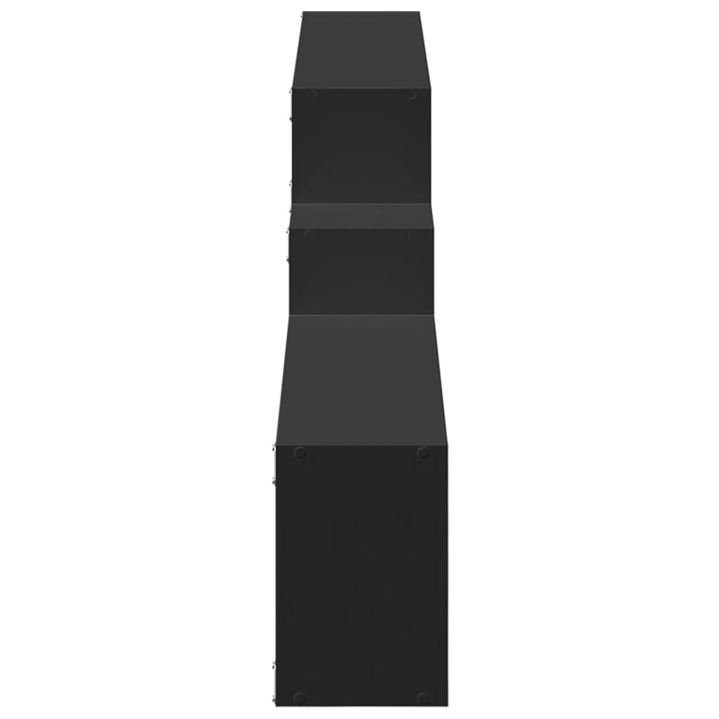 Wall Cabinet 158x18x53 cm Black Wood Material