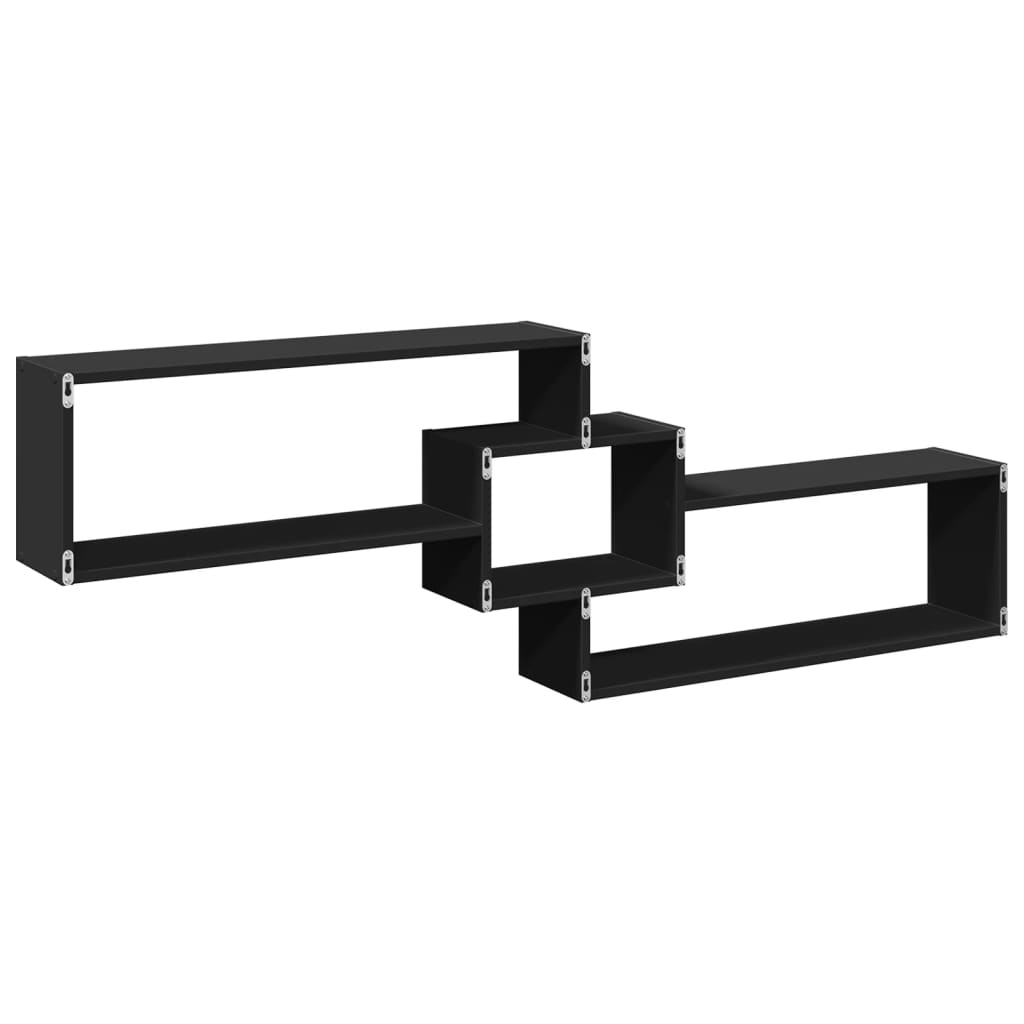 Wall Cabinet 158x18x53 cm Black Wood Material