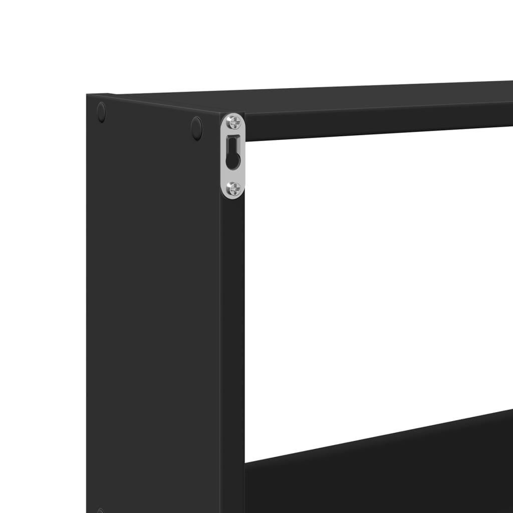 Wall Cabinet 158x18x53 cm Black Wood Material
