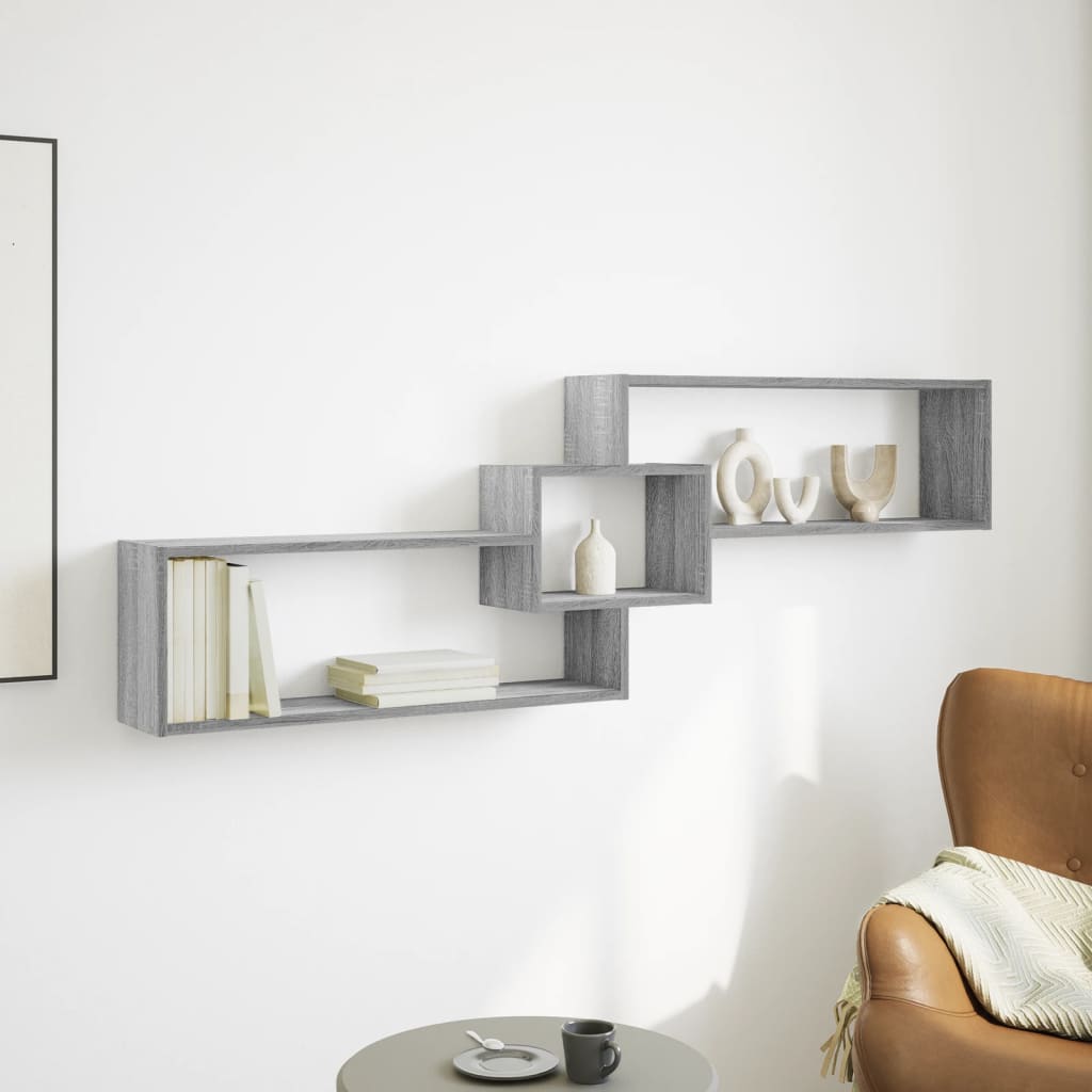 Wall Cabinet 158x18x53 cm Grey Sonoma Wood Material