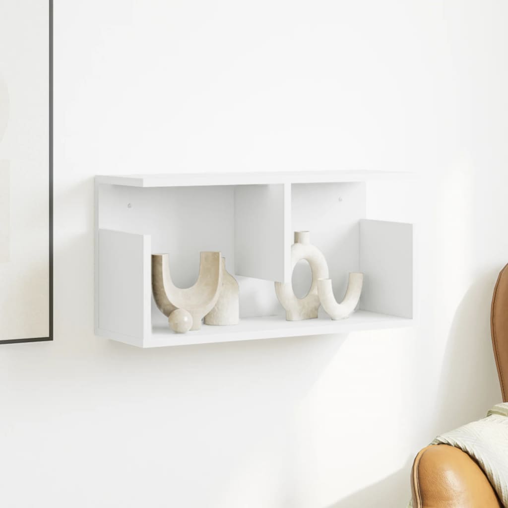 Wall Cabinet 60x20x30 cm White Wood Material