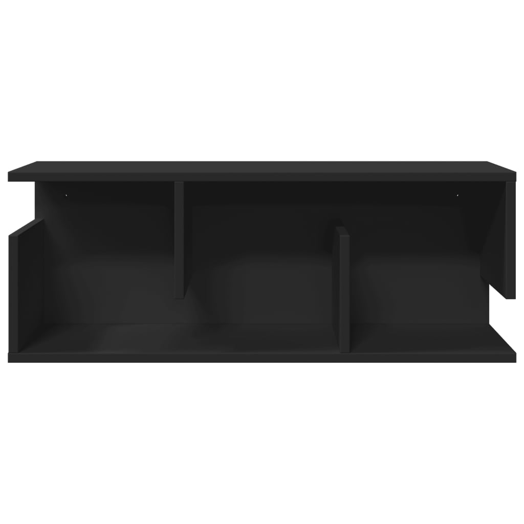 Wall Cabinet 80x20x30 cm Black Wood Material