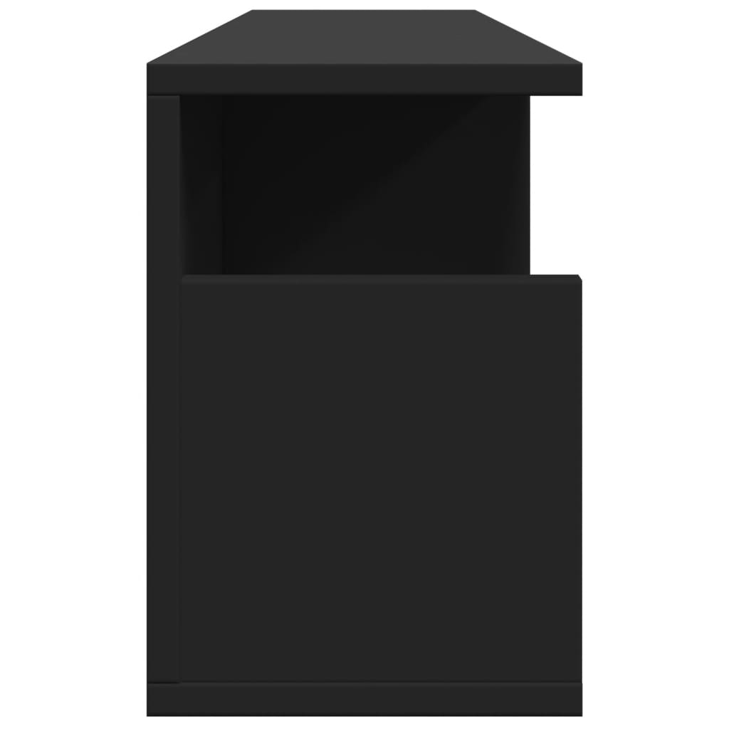 Wall Cabinet 80x20x30 cm Black Wood Material