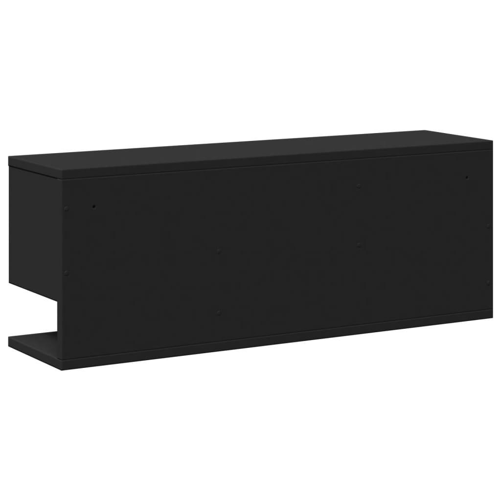 Wall Cabinet 80x20x30 cm Black Wood Material