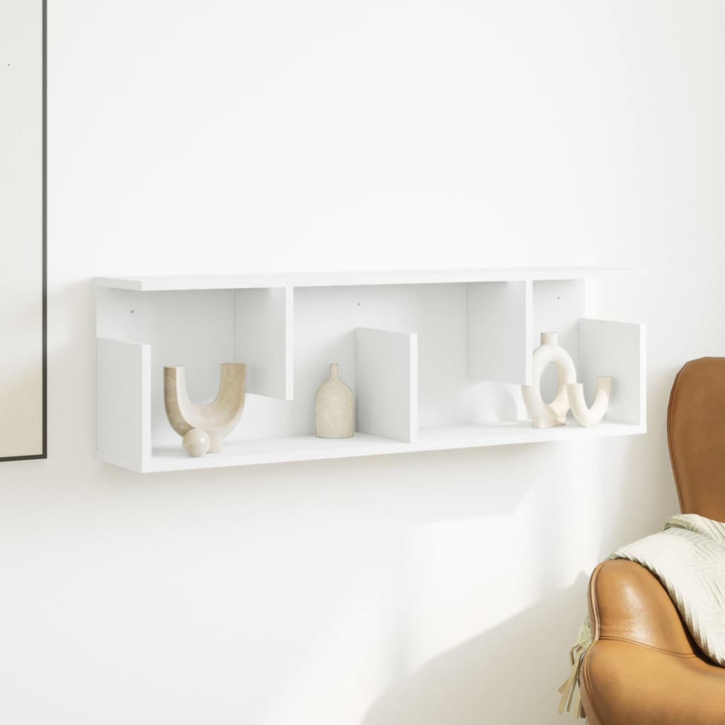 Wall Cabinet 100x20x30 cm White Wood Material