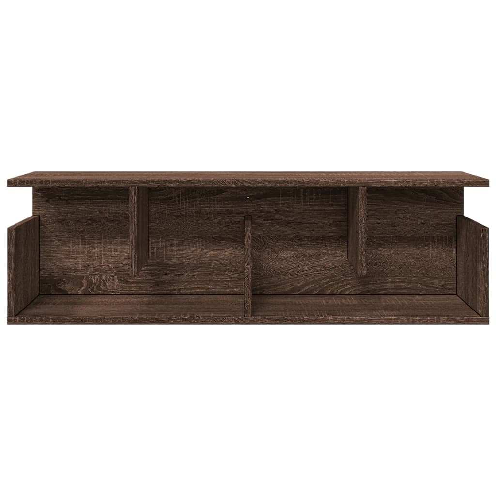 Wall Cabinet 100x20x30 cm Brown Oak Look Wood Material