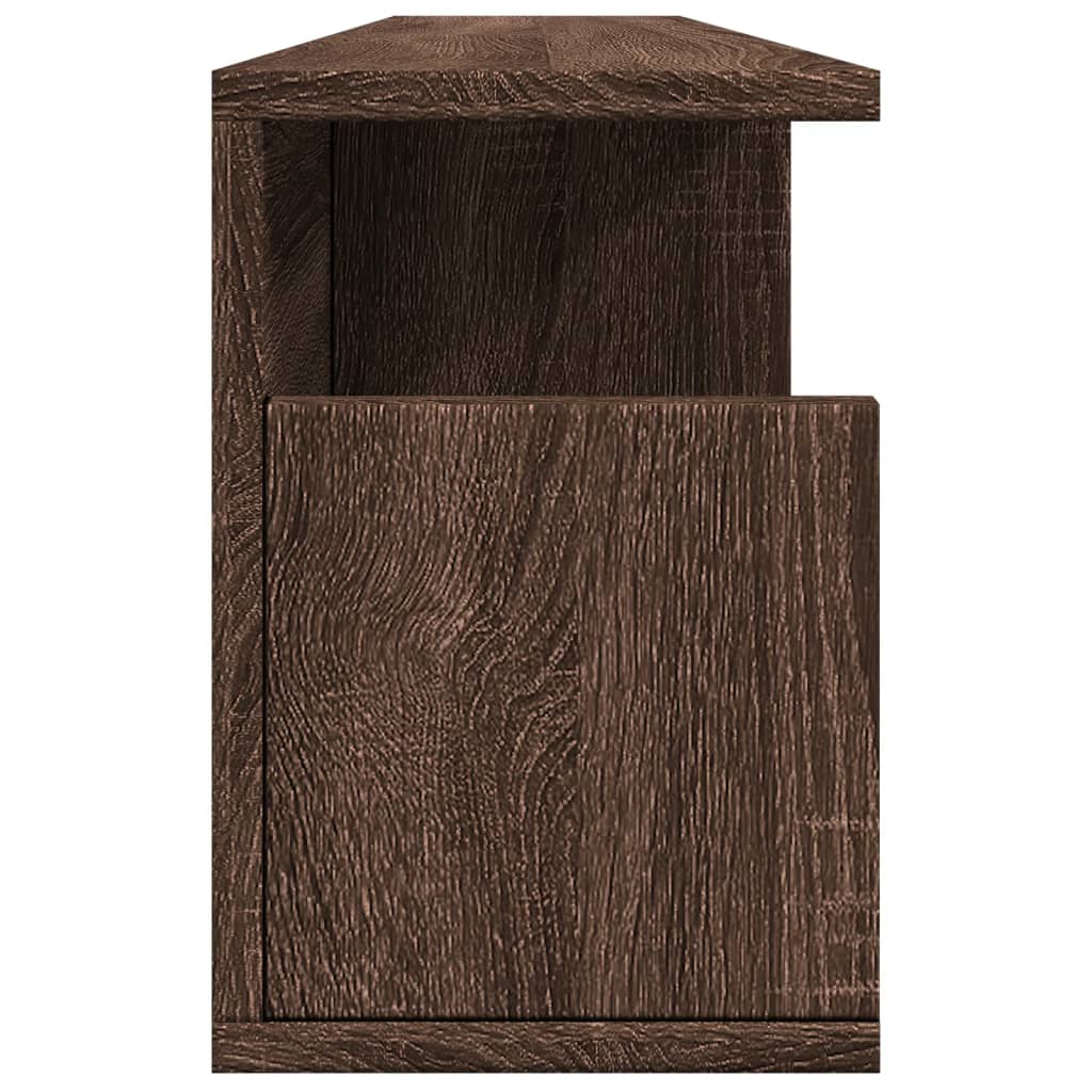 Wall Cabinet 100x20x30 cm Brown Oak Look Wood Material