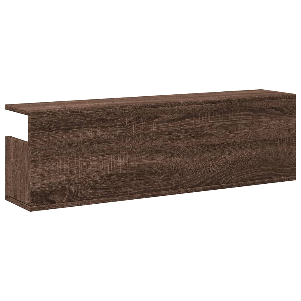 Wall Cabinet 100x20x30 cm Brown Oak Look Wood Material