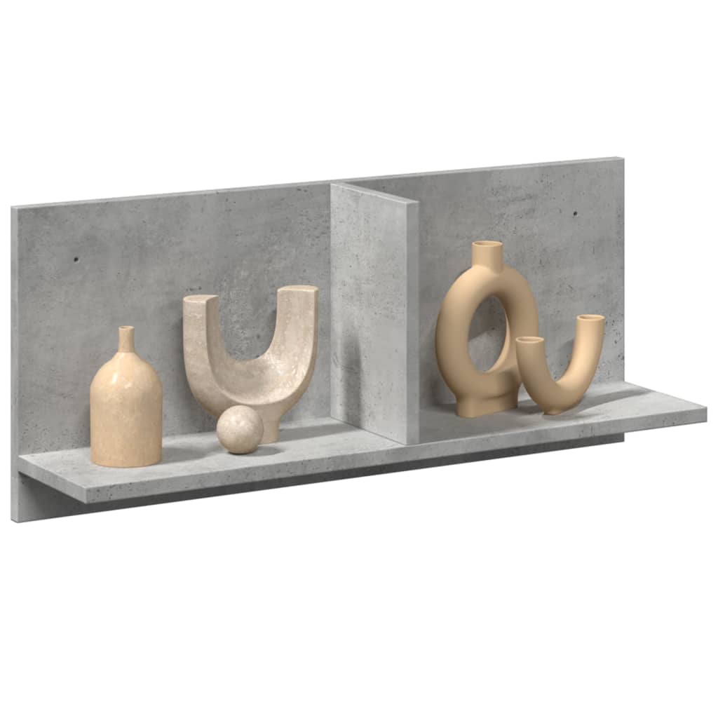 Wall Cabinet 70x16.5x30 cm Concrete Grey Wood Material