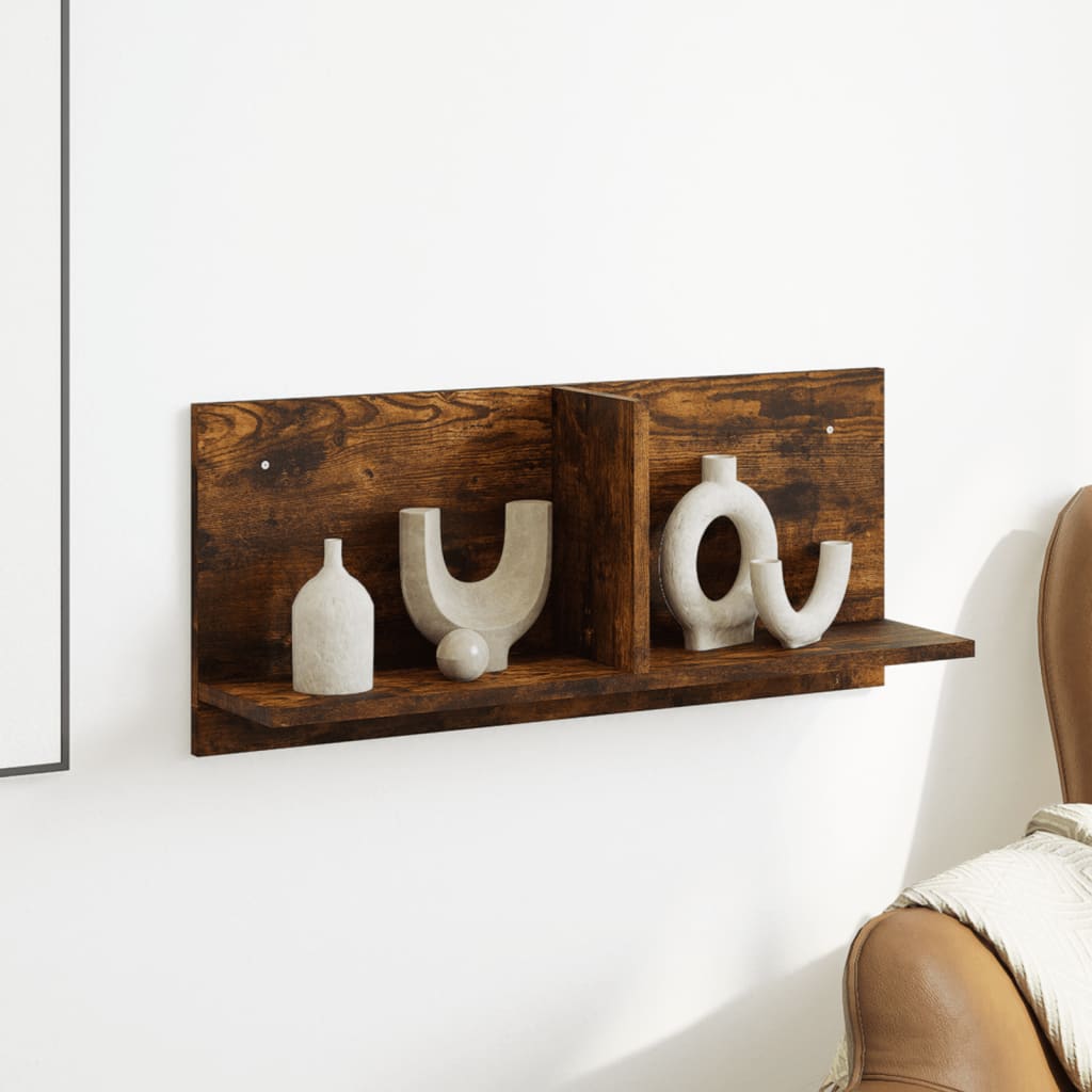 Wall cabinet 70x16.5x30 cm smoked oak wood material