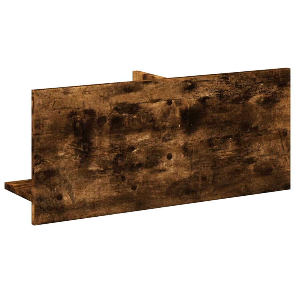 Wall cabinet 70x16.5x30 cm smoked oak wood material