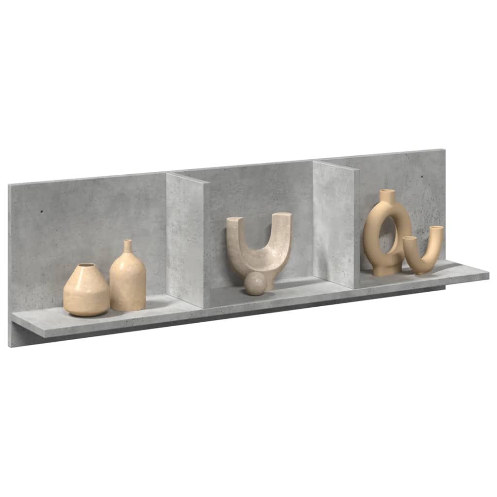 Wall Cabinet 100x16.5x30 cm Concrete Grey Wood Material
