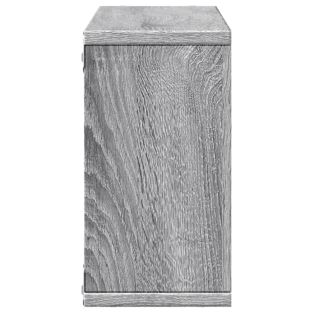 Wall Cabinet 100x16x30 cm Grey Sonoma Wood Material