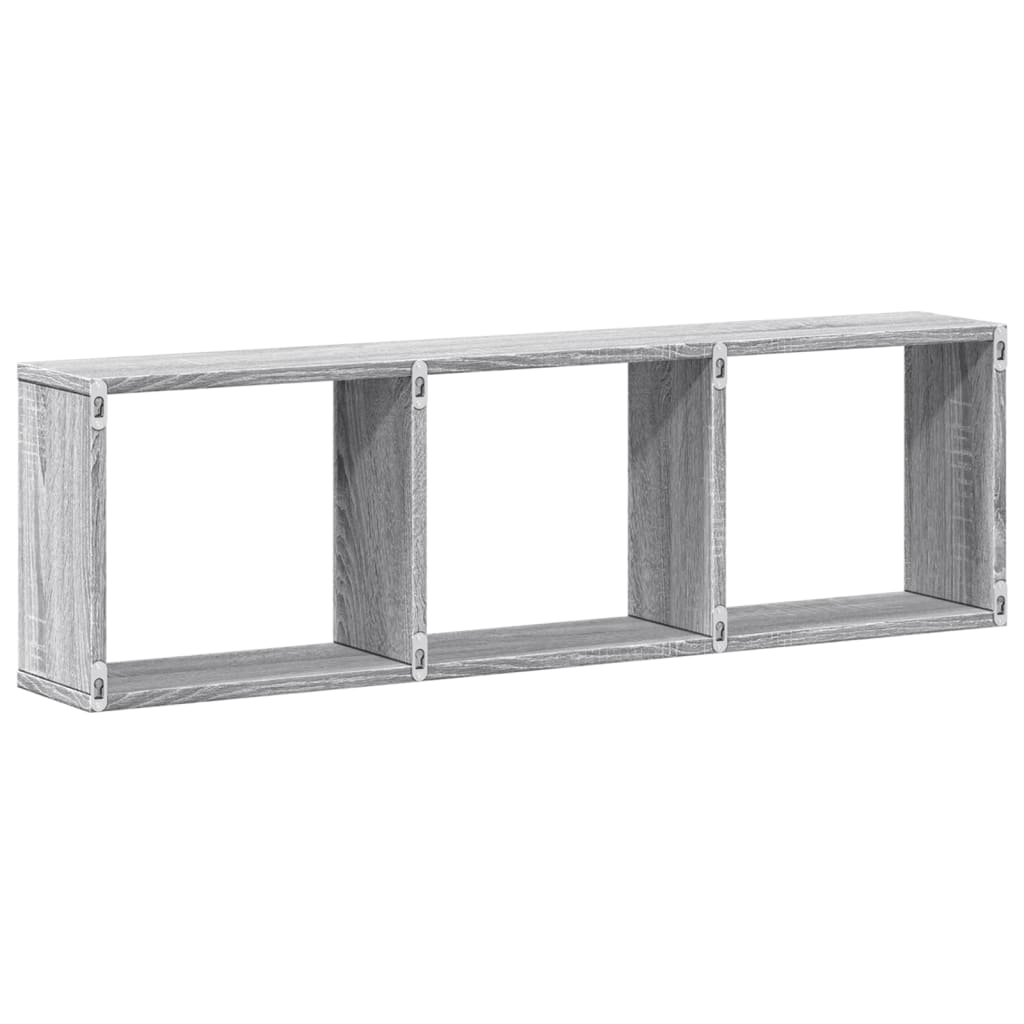 Wall Cabinet 100x16x30 cm Grey Sonoma Wood Material