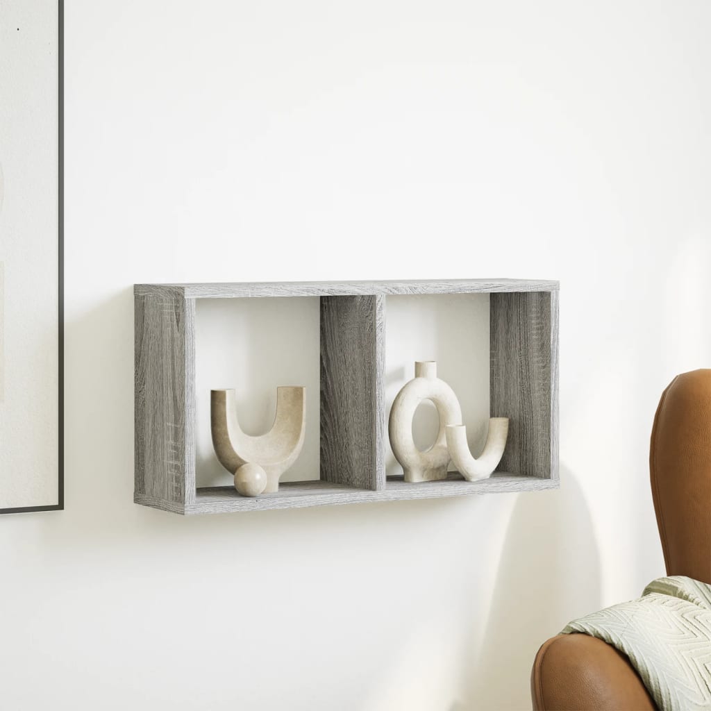 Wall Cabinet 60x16x30 cm Grey Sonoma Wood Material