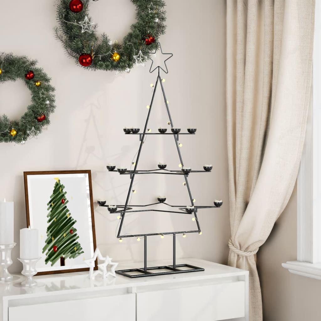 Metal Christmas tree for decorating Black 105 cm