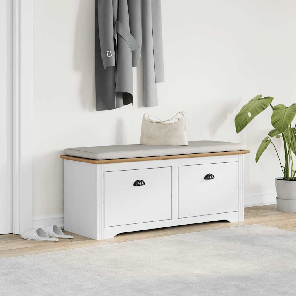 Hallway bench BODO white and brown 114x40x45 cm