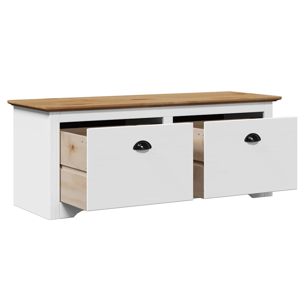 Hallway bench BODO white and brown 114x40x45 cm