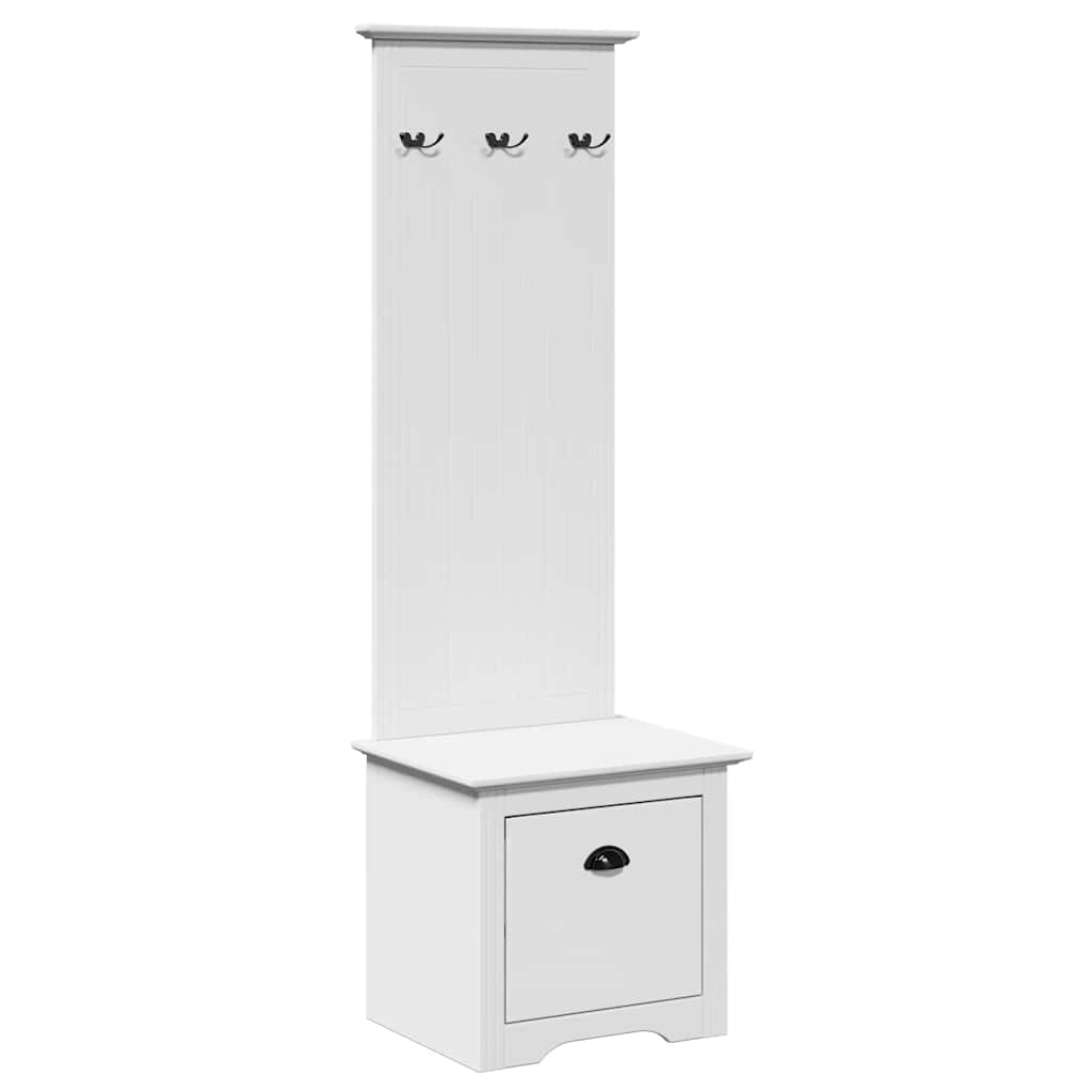 Flurschrank mit Haken BODO Weiß 50x40x157 cm