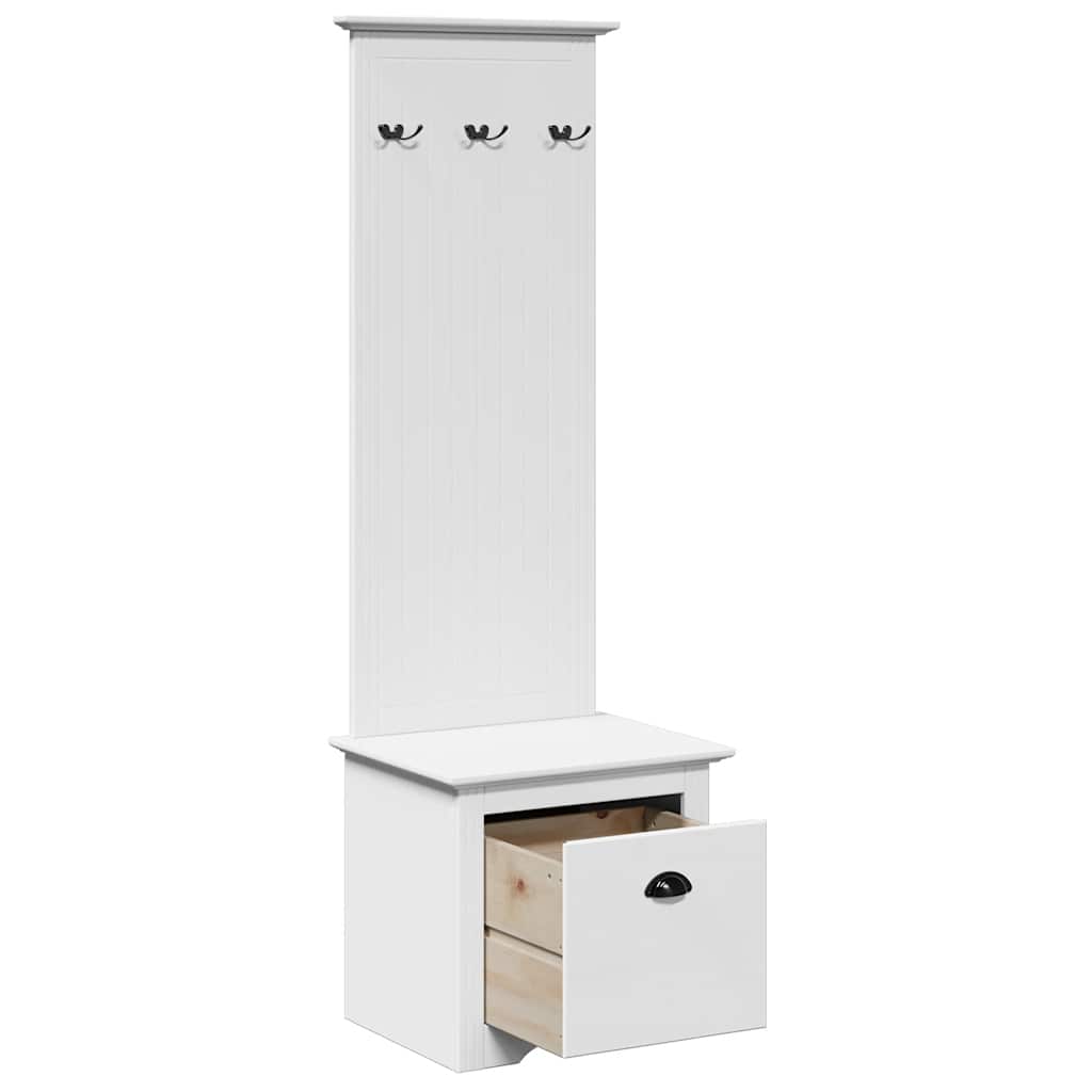 Flurschrank mit Haken BODO Weiß 50x40x157 cm