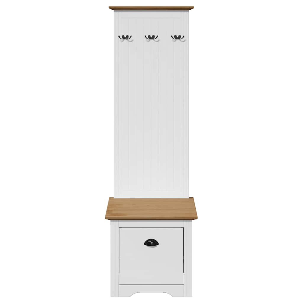 Flurschrank mit Haken BODO Weiß und Braun 50x40x157 cm