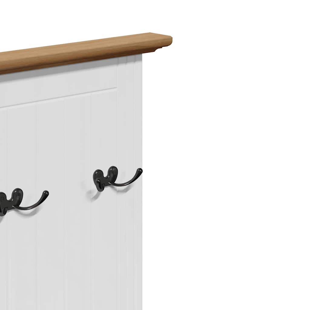 Flurschrank mit Haken BODO Weiß und Braun 50x40x157 cm