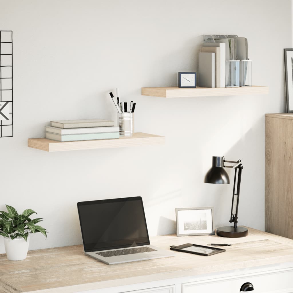 Floating shelves 2 pcs. 60x23.5x4 cm wood material