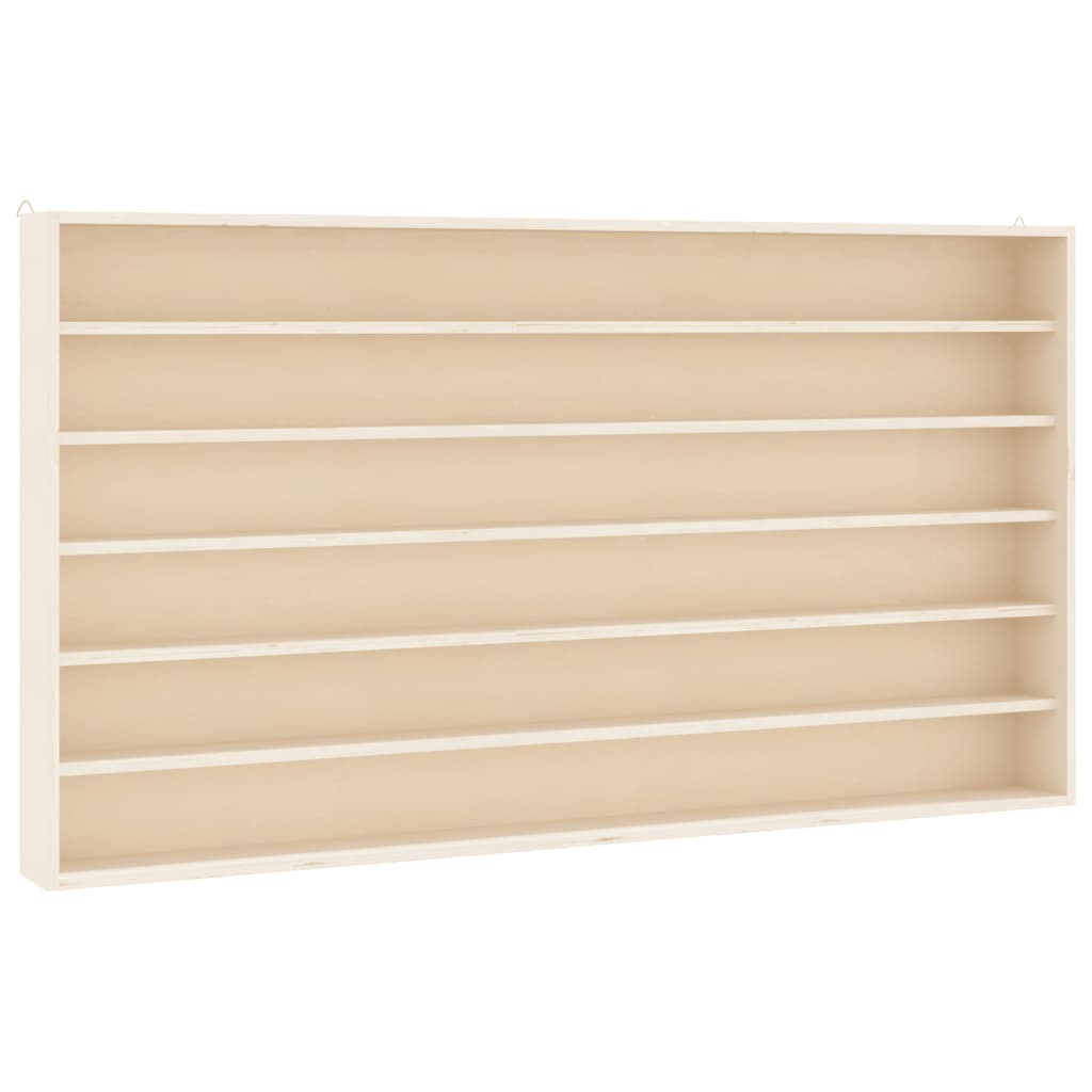 Wooden collector's display case with 6 shelves 100x8.5x55 cm