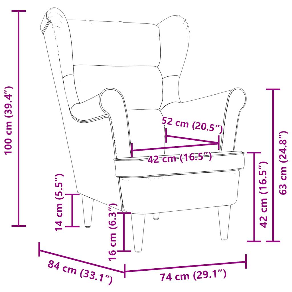 Sessel Dunkelgelb 74x84x100 cm Stoff