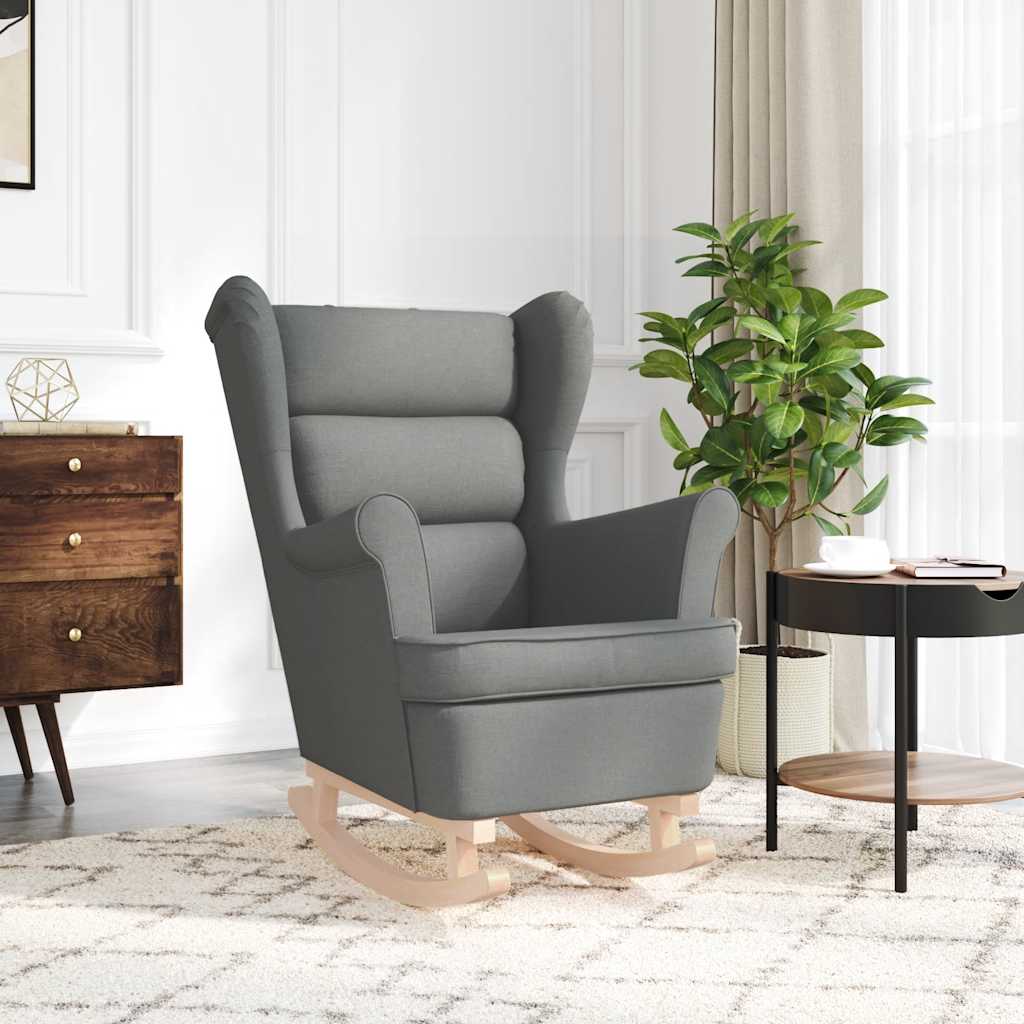 Rocking Chair Dark Grey 74x90x102 cm Fabric