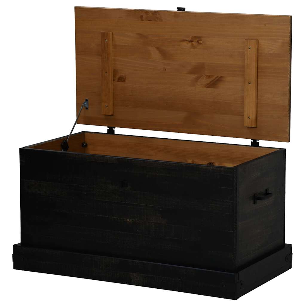 Chest HALDEN Black 91x48x47 cm Solid Pine