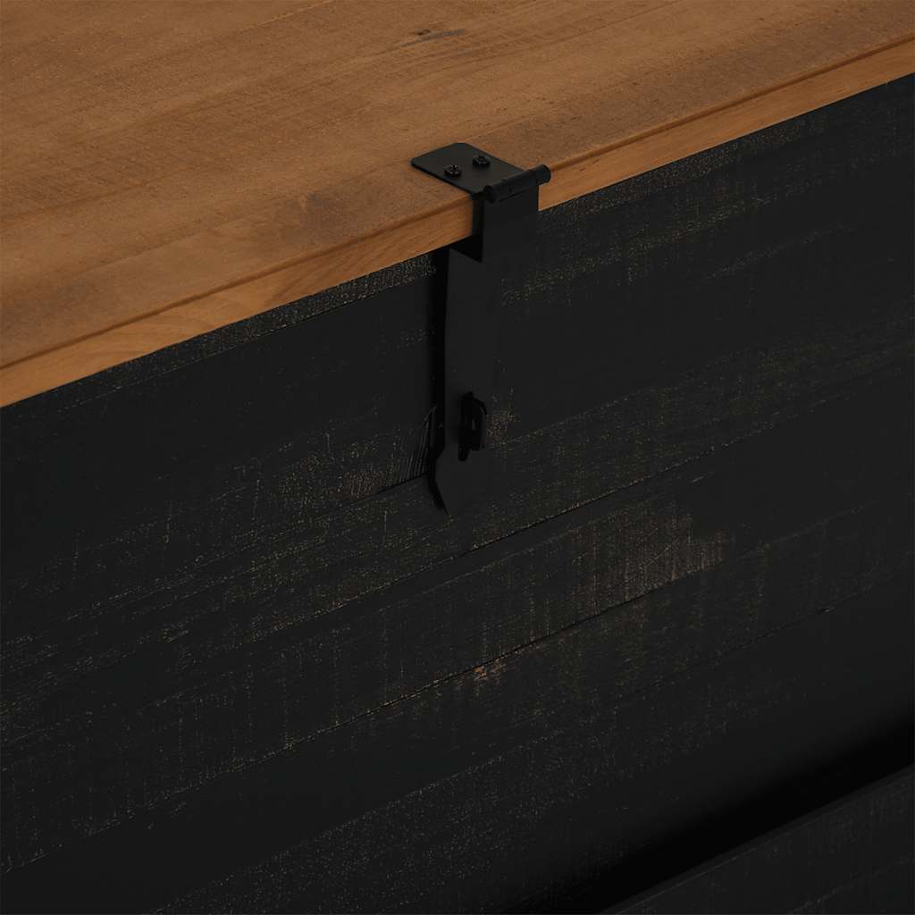Chest HALDEN Black 91x48x47 cm Solid Pine