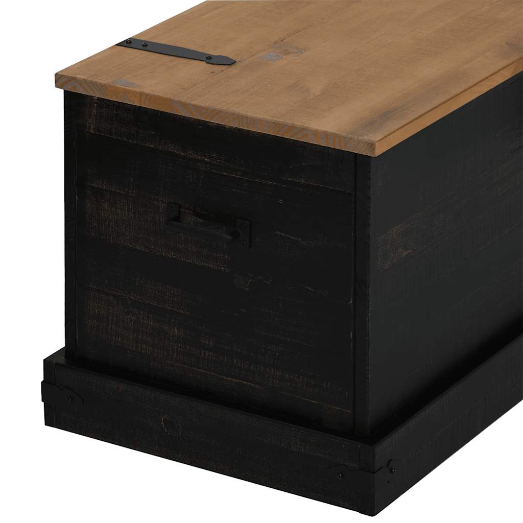 Chest HALDEN Black 91x48x47 cm Solid Pine