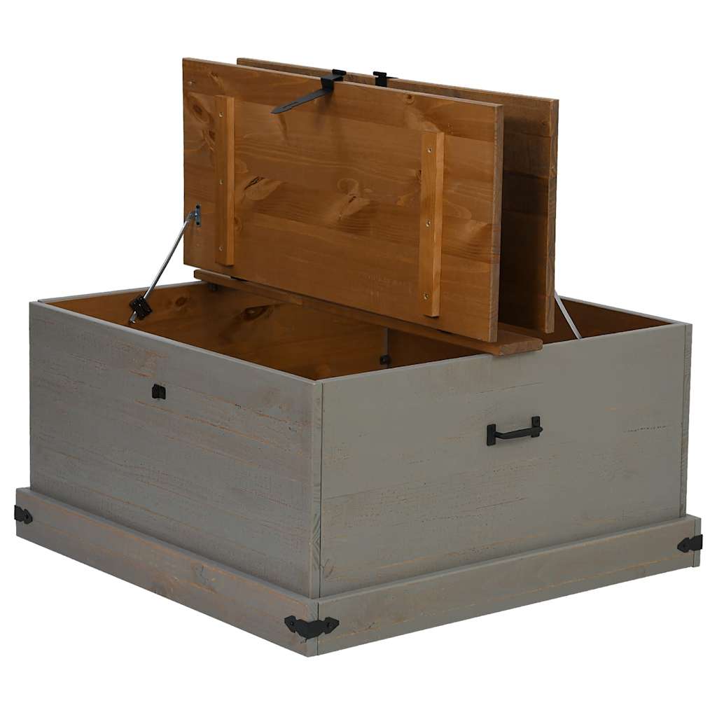 Chest HALDEN Grey 91x91x47 cm Solid Pine