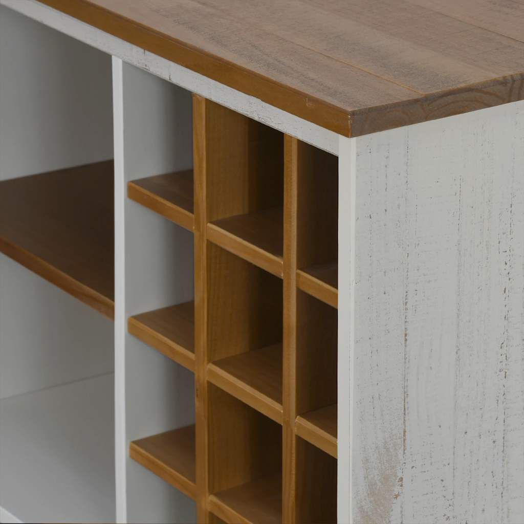 Weinschrank HALDEN mit Weinregalen und Schiebetür Weiß Kiefer