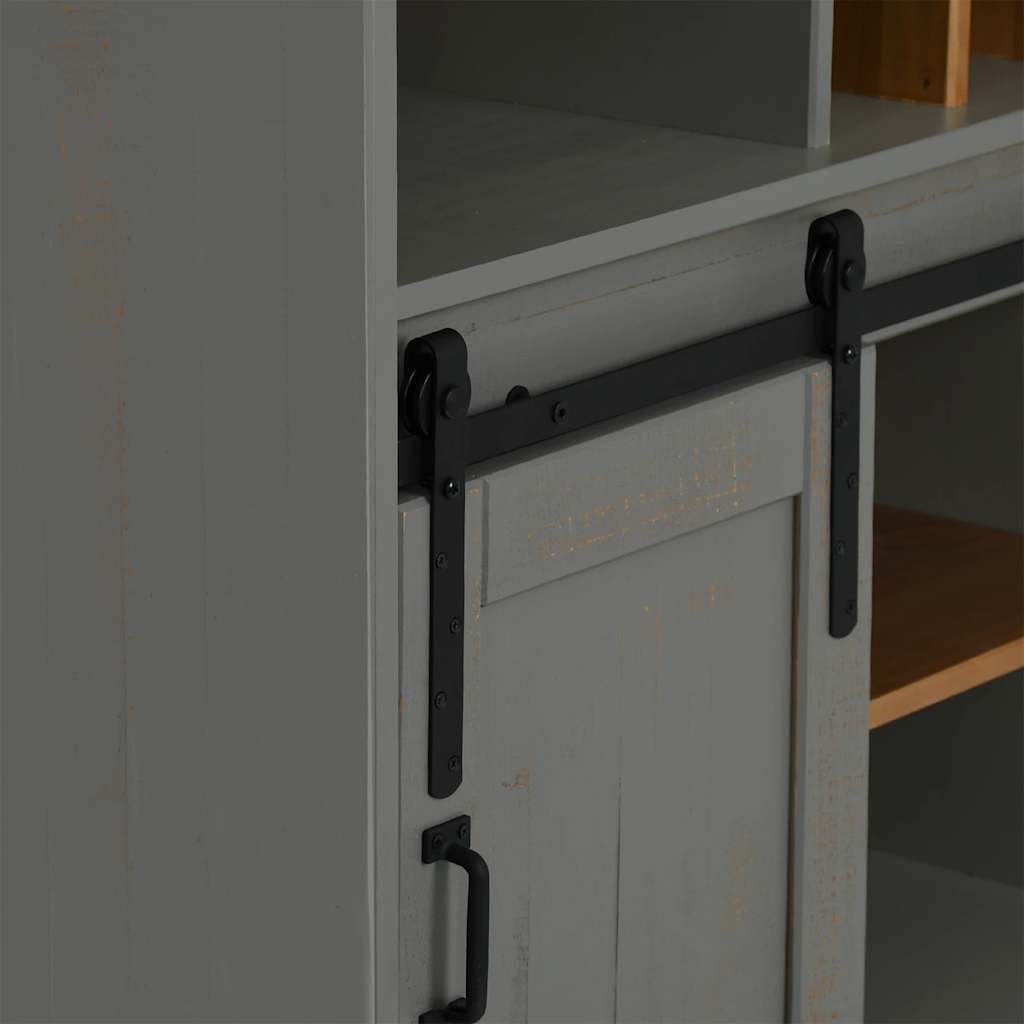 Weinschrank HALDEN mit Weinregalen und Schiebetür Grau Kiefer