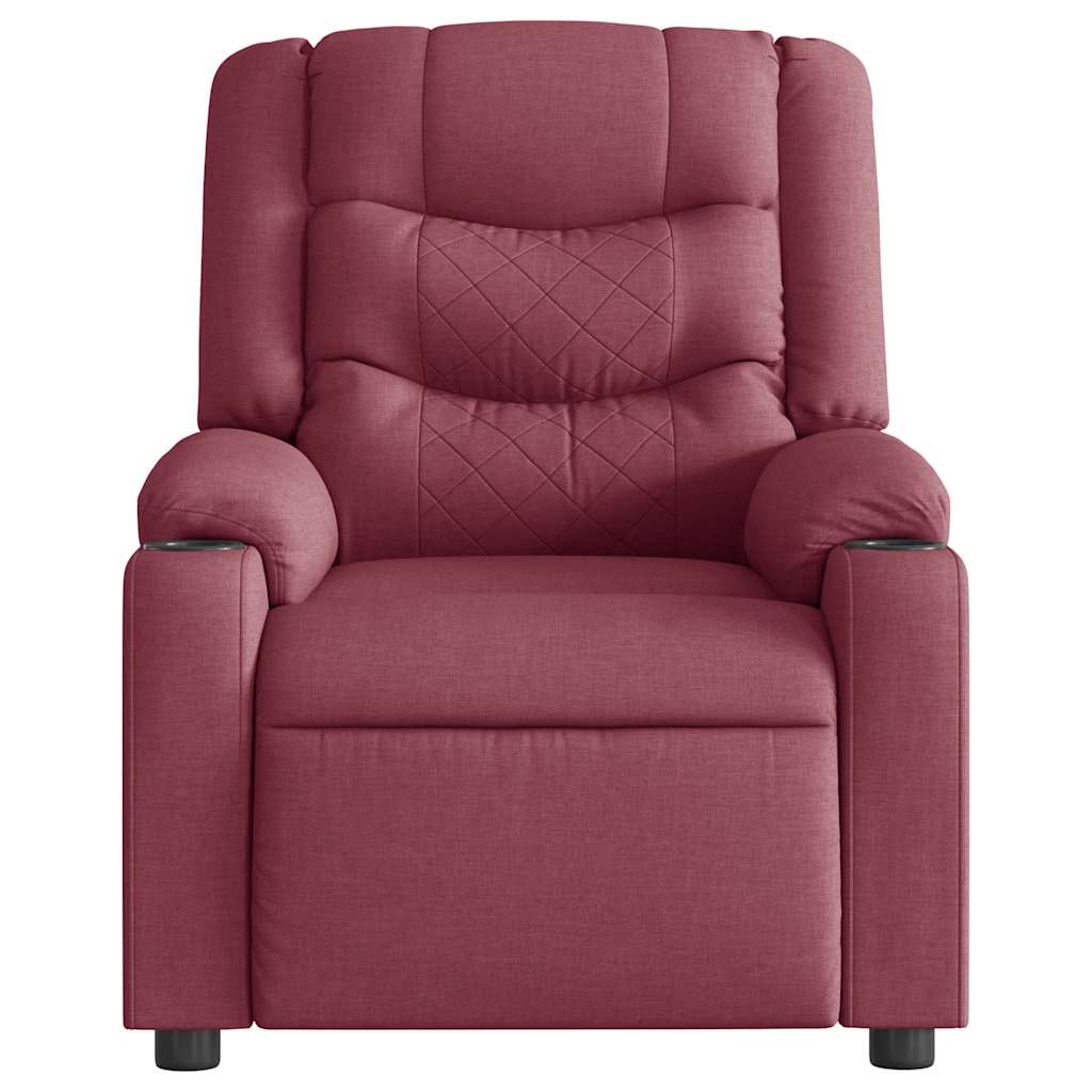 Electric recliner chair wine red fabric