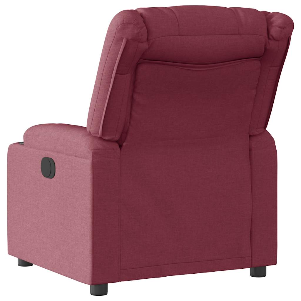 Electric recliner chair wine red fabric
