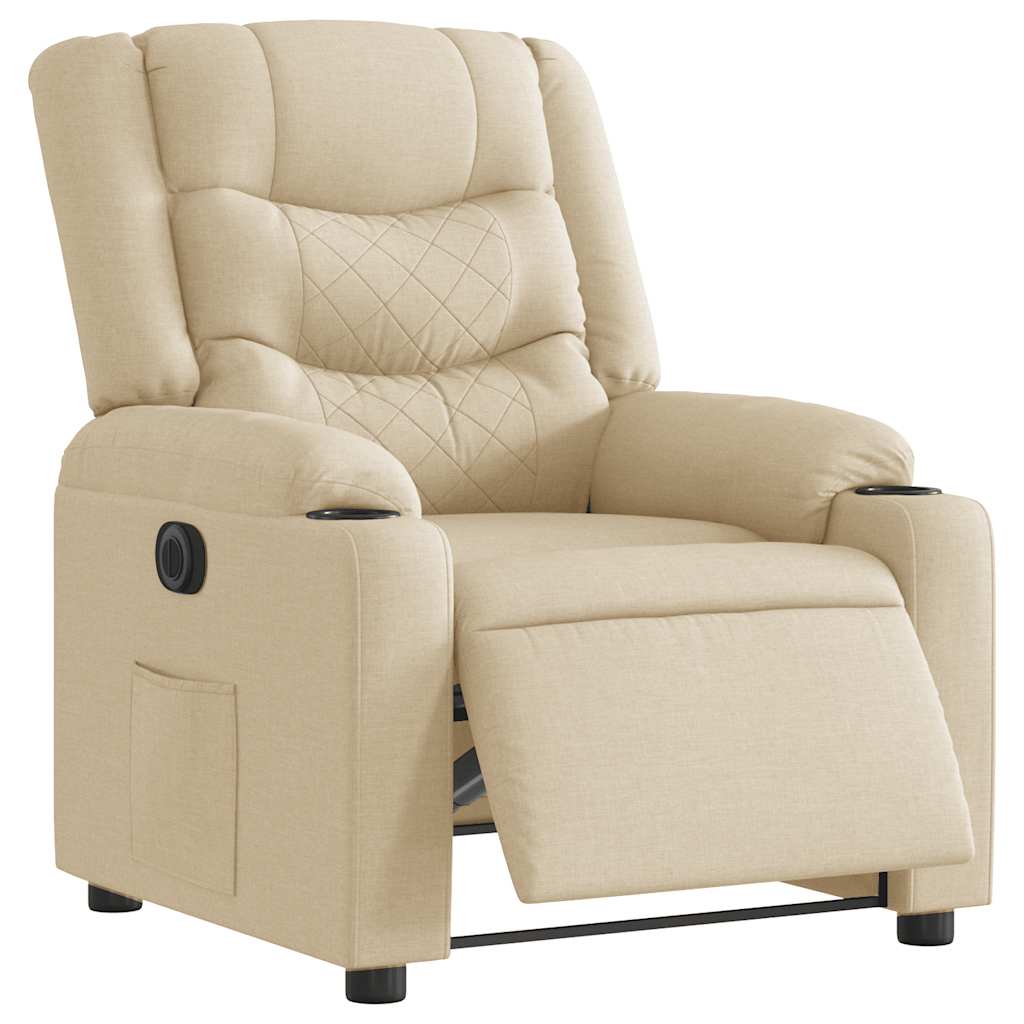 Electric recliner chair cream fabric